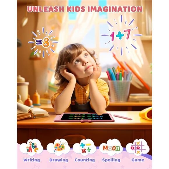 LCD Writing Tablet Doodle Board 10 Inch - Colorful Screen Electronic Toddler - Picture 3 of 7